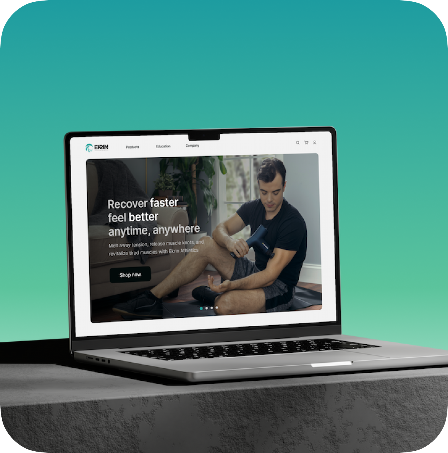 Лендинг Ekrin Athletics на MacBook
